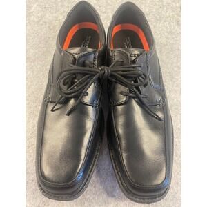 Rockport truTECH Black Leather Lace Up Apron Toe Dress Shoes Men's 10.5 M*NWOT